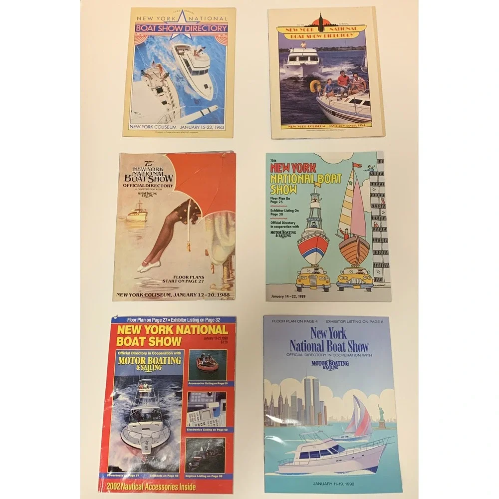 Lot Of 6 New York National Boat Show Directory Magazine Books 1980s, 90, 00 VTG!